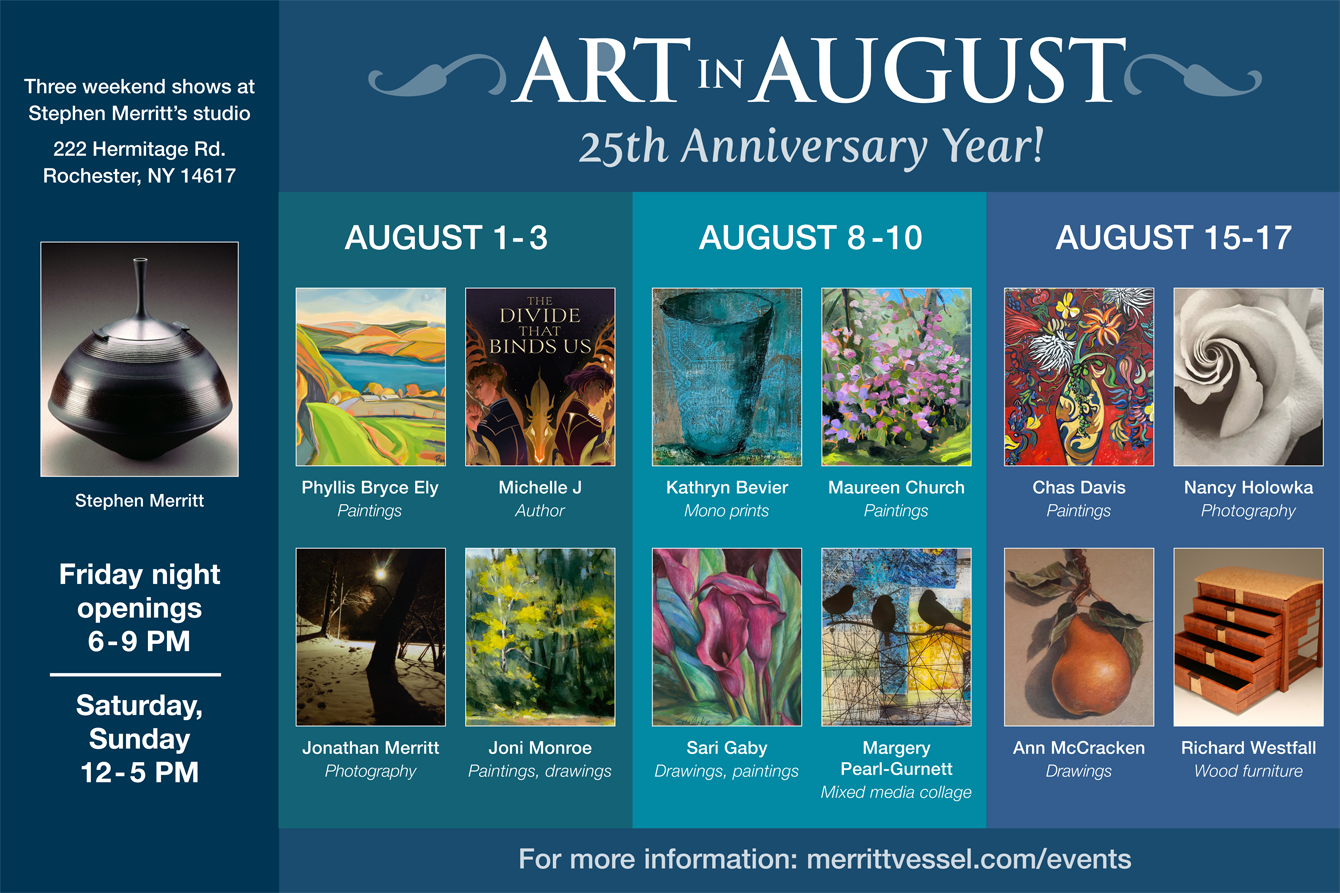 Art in August: A series of open studio exhibits featuring Stephen Merritt and a select group of Rochester's finest artists