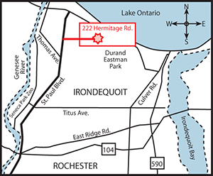 Map to The Hermitage - 222 Hermitage Road, Irondequoit, NY